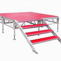 Scène extérieure mobile de luxe antidérapante pour événements, podium facile à installer, équipement d'éclairage pour concerts et mariages, scène extérieure en aluminium