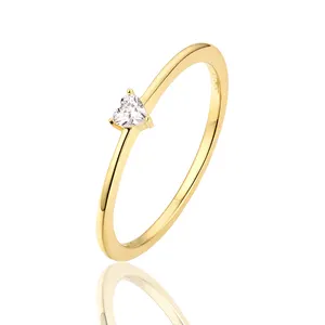 定制订婚结婚礼物9K 10K 14K 18K 24k纯固体真金珠宝宽松钻石花环女士戒指
