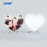Saint-valentin cadeau personnalisé en forme de coeur de sublimation enduit cadre photo en cristal BXP-13