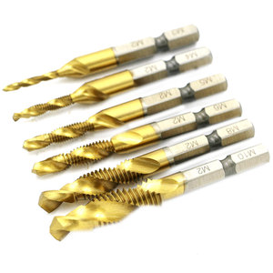 Hss6542 Metric tap khoan bit Titan mạ Vít Máy hợp chất M3 M4 M5 M6 M8 M10 dụng cụ cầm tay Hex Shank vít chủ đề tap bit - Product Image 5