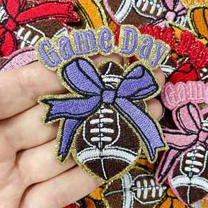 Iron on Embroidery Glitter Edge Colorful Game Day Patch for Clothes <b>Hat</b> Decoration Gift - Product Image 6