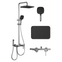 Ensemble de douche apparent en aluminium 3076 anodisé, design sur mesure, 4 fonctions, pour projets de salles de bain haut de gamme