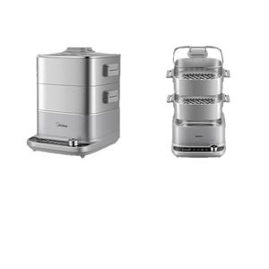 Vaporera eléctrica Midea de 10L, unidad de cocción multifuncional de acero inoxidable de dos capas con bandejas desmontables para vapor y guisos - Product Image 1