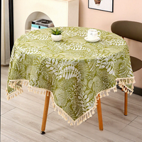 Nappe haut de gamme en mélange coton-lin de style français, motif géométrique, anti-poussière, personnalisable, design minimaliste pour