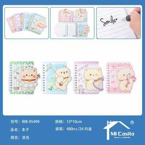 Mi Casita Spiral Notebook Lined Pages Cartoon Cat Design For Writing School Use - Product Image 1
