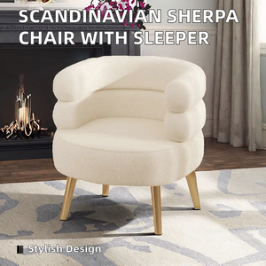 Canapé-lit moderne en tissu Sherpa Teddy de style <span class=keywords><strong>scandinave</strong></span> pour chambre simple salon salle à manger bar pour maison hôtel - Product Image 3