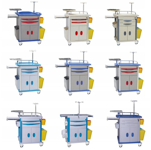 Chariot médical d'urgence luxueux ORP-801-ET pour hôpital, en ABS, avec <span class=keywords><strong>tiroirs</strong></span>, <span class=keywords><strong>colonne</strong></span> verticale en alliage d'aluminium, roulettes silencieuses avec freins - Product Image 6