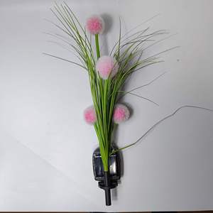 Lumière solaire de cour LED boule de <span class=keywords><strong>laine</strong></span> artificielle fleur lumière extérieure étanche Villa jardin décoration pelouse lumière - Product Image 6