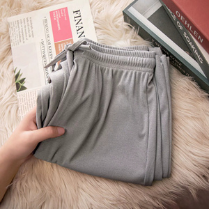 Women Long Pants Causal Elastic Waist Loose <strong>Basic</strong> Long <strong>Trousers</strong> for Female Spring Summer Wide Leg Long Pants - Product Image 6