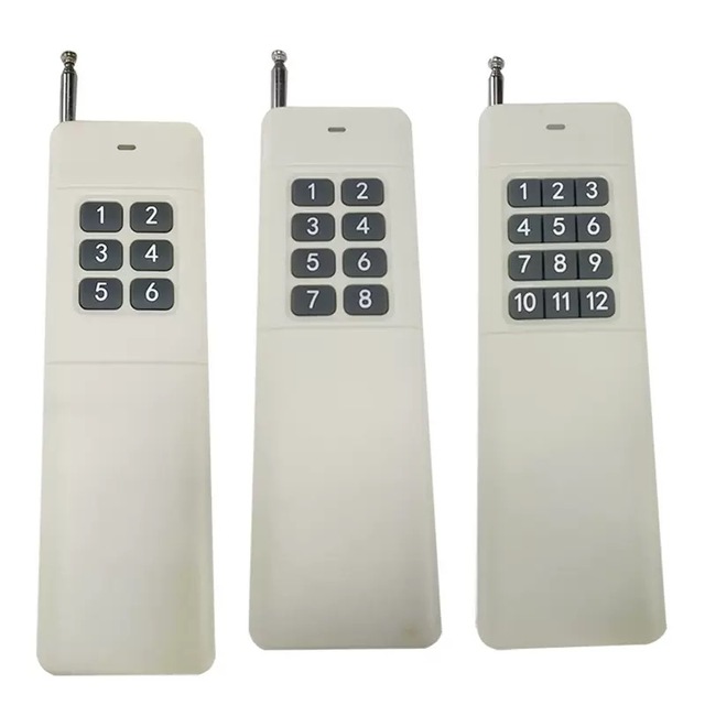 Industrial 433MHz 1234/6/8/12-Channel RF Remote Control 3000M Long Range High Power with Multi-Code Compatibility