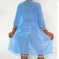 3-delige badpakken voor dames, tropische bloemenprint, badpak met doorschijnende mesh cover-up, klassieke set, zomerstrand bikini set