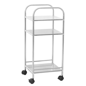 Stainless Steel Washbasin Stand With Wheels 3 Floors Freestanding Bathroom <b>Shelf</b> For Storage And Organization - Product Image 2