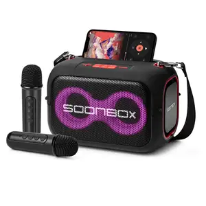Speaker Bluetooth subwoofer daya tinggi 40W, pengeras suara karaoke portabel luar ruangan waktu siaga panjang
