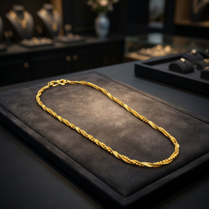 Collar de Cadena Trenzada Chapada en Oro Micro de 14K, 18K, 24K al por Mayor, Cadena de Moda, Diseño Moderno, Collar de Cadena Estilo Trenzado - Product Image 4