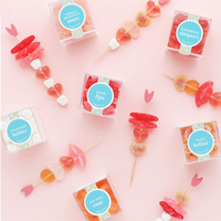 Ramadan Candy Mini Boîte En Acrylique Avec Couvercle Pour Dessert Rose Clair Carré Boîte En Acrylique En Gros