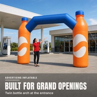 Arche publicitaire gonflable personnalisée en forme de bouteille pour promotion de grand ouverture