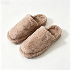 Chaussons d'intérieur et d'extérieur en peluche pour femmes, sandales plates douces en polaire à enfiler, chaussures d'hiver chaudes personnalisables - Product Image 2