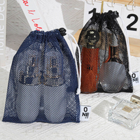 Sac en filet de polyester lavable et écologique avec cordon de serrage, personnalisable avec logo, petite pochette en filet pour emballer jouets, balles, vêtements, linge, voyages