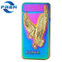 Fren USB Rechargeable Aigle Dragon Allume-cigare Pas Cher Coupe-Vent Plasma Métal Bougie Cigare BRIQUETS Camping Feu Briquet