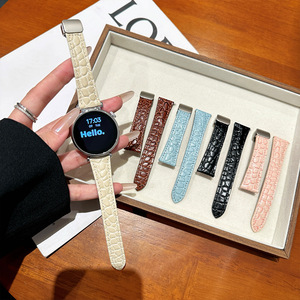 Bracelets de <span class=keywords><strong>montre</strong></span> en <span class=keywords><strong>cuir</strong></span> de crocodile de luxe 18/20/22mm bracelets en <span class=keywords><strong>cuir</strong></span> d'alligator multicolore pour femmes avec fermoir pliant magnétique - Product Image 2