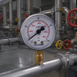 Manómetro de Presión de Gas de 50 mm con Carcasa de Acero Negro, Medidor de Gas Natural GNC para Tuberías de Gas - Product Image 2