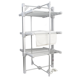 Séchoir à Linge Électrique Chauffant en Aluminium 220W à 3 Niveaux, Pliable pour un Rangement Facile, avec Housse - Product Image 3