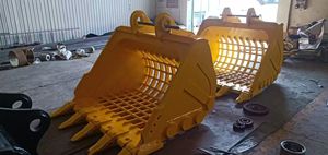 Excavadora de 10-18 toneladas Rock Bucket Skeleton Riddle Bucket Q345B HM400 Material Todas las marcas adecuadas - Product Image 4