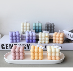 Sang Trọng Nhiều Màu Sắc Phun Món Quà Sáng Tạo Sáp Đậu Nành 3D Rubik Của Nến Thơm Bong Bóng Cube Nến Rubik - Product Image 3