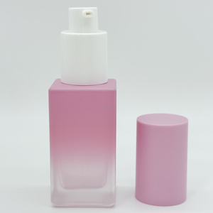 Gradient <b>Pink</b> square Matte Empty Glass <b>Bottle</b> Packaging for Custom Brand 30ml Foundation Glass <b>Bottle</b> - Product Image 5