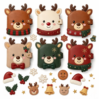 Carnet en PU personnalisé en forme de renne mignon, journal en cuir avec logo personnalisé, cadeau de Noël, carnet OEM ODM