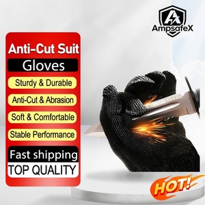 Gants en fil d'acier résistants aux coupures, directement de l'usine, résistants à la déchirure, épaisseur 7 oz, longueur 26 cm, pour travaux lourds - Product Image 1