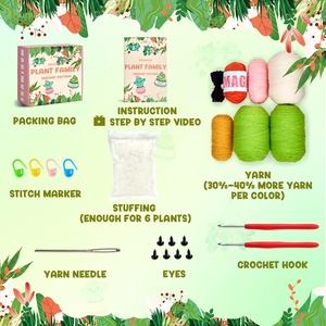 En stock, kits de crochet pour débutants, enfants et adultes, tutoriels pour débutants, plantes suspendues en <span class=keywords><strong>pot</strong></span>, fil, amigurumi, artisanat de tricot - Product Image 3