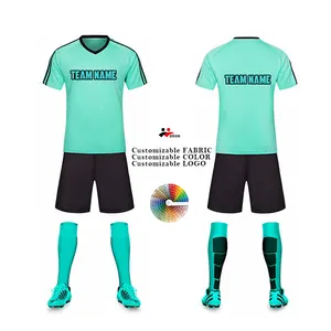 New Design Blank Soccer Jersey Set Sky -blue Soccer Team Mens Soccer Uniforms Jerseys Football Shirt Custom Logo