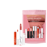 POPFEEL Ensemble de maquillage portable de haute qualité pour les yeux, le visage et les lèvres, rouge à lèvres facile à appliquer, cadeau de voyage