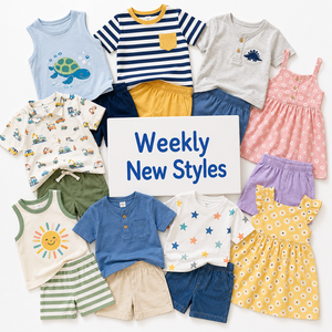 Lote de Ropa Infantil de Verano al por Mayor, Conjuntos de Ropa para Niños y Niñas de Alta Calidad, Camisetas y Pantalones Cortos Casuales - Product Image 4