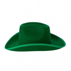 Sombreros de Vaquero Unisex de Alta Calidad para Adultos, Color Verde, 100% Fieltro de Poliéster, Estilo Europeo Americano, para las Cuatro Estaciones - Product Image 5