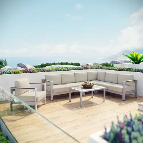 Terlaris Set Sofa Bersekat Modular Modern Villa Apartemen Hotel Mebel Teras Luar Ruangan Ruangan Mebel