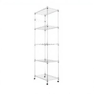 Étagère de rangement durable à 5 niveaux pour garage avec roulettes de 4 pouces, organisateur en fil métallique réglable, capacité de 300 lb par étagère - Product Image 2