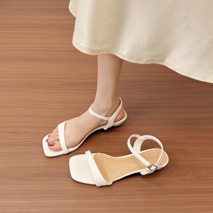 Sandales à lanières à bout carré style coréen 2026 – Chaussures de ville à talon moyen pour femme, grandes tailles - Product Image 5