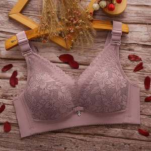 Fashion Maternity Soft Comfortable Solid <strong>Black</strong> Sexy Lace Wireless Breathable <strong>Nursing</strong> Lady <strong>Bra</strong> with Clips and Removeable Pad - Product Image 1