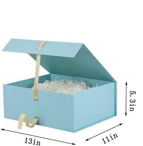 <span class=keywords><strong>Caja</strong></span> <span class=keywords><strong>de</strong></span> Regalo Azul Grande con Cinta, <span class=keywords><strong>Caja</strong></span> <span class=keywords><strong>de</strong></span> Regalo Grande con Tapa, Cierre Magnético, Rectangular, Plegable, <span class=keywords><strong>Caja</strong></span> <span class=keywords><strong>de</strong></span> Lujo <span class=keywords><strong>para</strong></span> Regalos <span class=keywords><strong>de</strong></span> Boda - Product Image 3