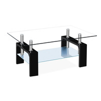 Table basse de luxe nordique, petite table de salon en métal, table basse en verre design