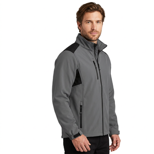 <b>Men's</b> Casual Sports Hooded Bomber <b>Jacket</b> New <b>Corduroy</b> Vintage Spring Plain Dyed FinishedMen's Gray Fleece <b>Jacket</b> With Zipper Clo - Product Image 4