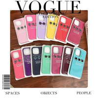 Pour iPhone 15 Pro Max 14 13 12 Étui en silicone liquide avec amélioration de l'appareil photo Logo antichoc Protection améliorée Étui de téléphone