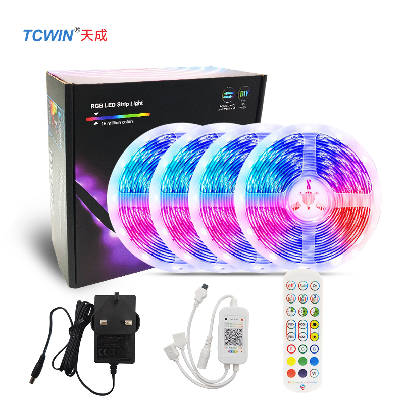 Tcwin BT Music 5m 10m 15m 20m Led Strip 5050 Led 12v Rgb IP20 IP65 Waterproof Decoration Lighting Christmas