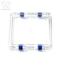 Boîte à perles transparente portable 175x175x25mm, étanche, anti-oxydation, pour l'affichage et l'emballage de bijoux en perles
