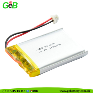 New born 753650 1400 mAh 3,7 V lithium battery microphone flag - Product Image 2