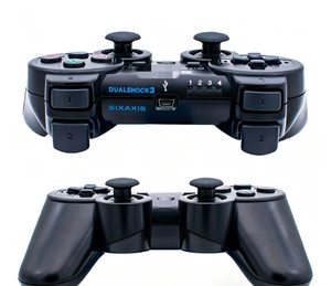 Manette sans fil PS-3, joystick à fonctions complètes, barre lumineuse, double moteur à vibration, gyroscope, <span class=keywords><strong>PS3</strong></span> Slim pour PC, jeux mobiles avec logo - Product Image 3