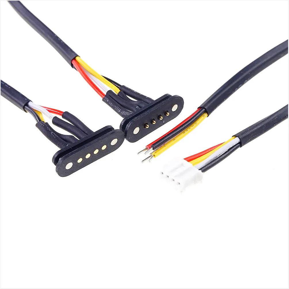 Certificated 2.54mm 4 Pin Wire Harness Solder Magnetic Connector USB Male To Female Pogo 4 Pin Charging Magnetic Connector