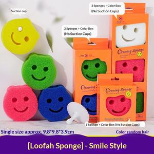 Éponge <span class=keywords><strong>de</strong></span> nettoyage créative <span class=keywords><strong>en</strong></span> <span class=keywords><strong>forme</strong></span> <span class=keywords><strong>de</strong></span> visage souriant, tampon à récurer <span class=keywords><strong>en</strong></span> loofah, éponge à vaisselle pour la cuisine - Product Image 6